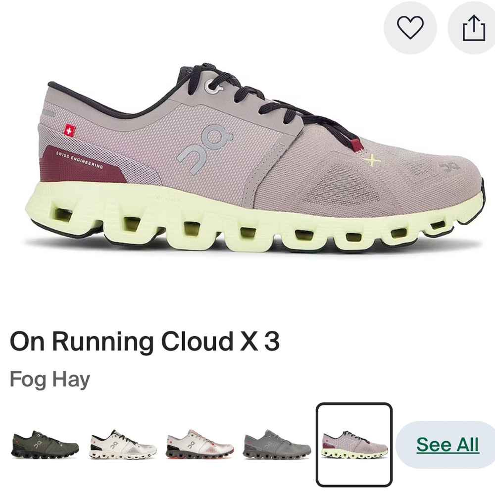 On Cloud Running Cloudmonster in Fog Hay Size 11